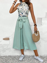 Women's Plant Printed Halter Top And Pants Set