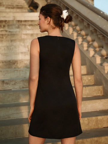 Women's Simple Stylish Casual Everyday Mini Dress, Spring/Summer, Suitable For Daily Wear, Women's Simple Stylish Casual Everyday Mini Dress, Spring/Summer, Suitable For Daily Wear,