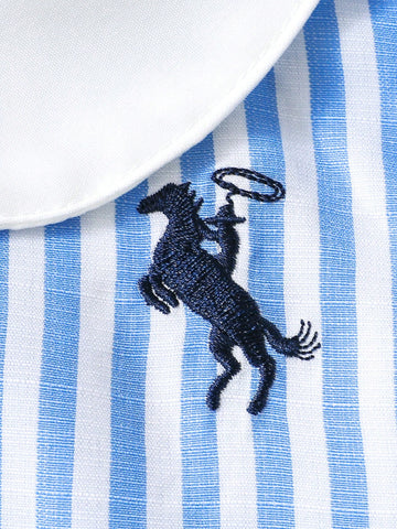 Kids Girls Blue Striped Ruffle Cuff Fashion Embroidery Design Ruffle Hem Casual/Holiday Princess Dress Kids Girls Blue Striped Ruffle Cuff Fashion Embroidery Design Ruffle Hem Casual/Holiday Princess Dress