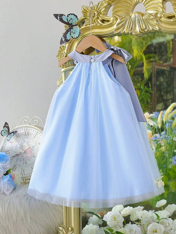 Girls Elegant 3D Floral, Bow-Knot Decor Loose Casual Princess Dress Girls Elegant 3D Floral, Bow-Knot Decor Loose Casual Princess Dress