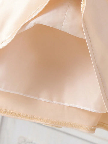 Glamorique Kids 1pc Girls Kid Floral Wedding Bridesmaid Dress, Sleeveless Elegant Satin Dress With Big Bow Decor & Flower Design Glamorique Kids 1pc Girls Kid Floral Wedding Bridesmaid Dress, Sleeveless Elegant Satin Dress With Big Bow Decor & Flower Design