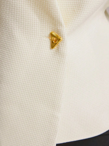 Elegant White Blouse With Butterfly Brooch Elegant White Blouse With Butterfly Brooch