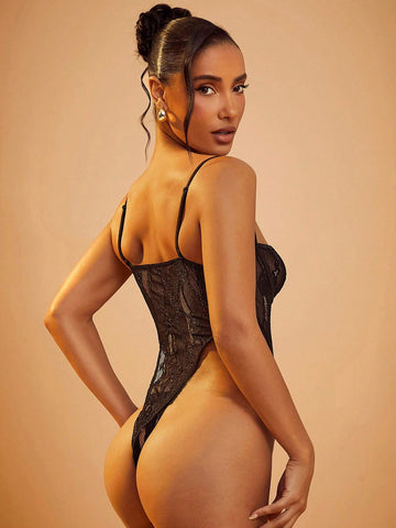 Floral Lace High-Cut Sexy Spaghetti Strap Camisole For Women Floral Lace High-Cut Sexy Spaghetti Strap Camisole For Women