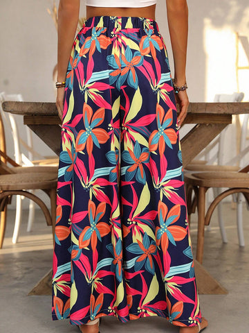 Holidaya Women's Wide Leg Pants With Plant Print Holidaya Women's Wide Leg Pants With Plant Print