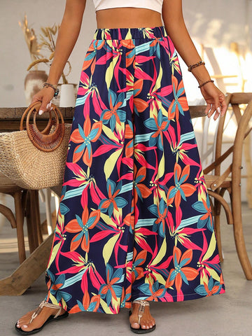 Holidaya Women's Wide Leg Pants With Plant Print Holidaya Women's Wide Leg Pants With Plant Print