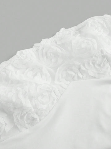 Floral Applique Tube Top And Skirt Set Floral Applique Tube Top And Skirt Set