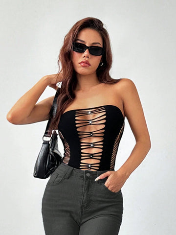Women's Sleeveless Solid Color Backless Bodysuit Women's Sleeveless Solid Color Backless Bodysuit