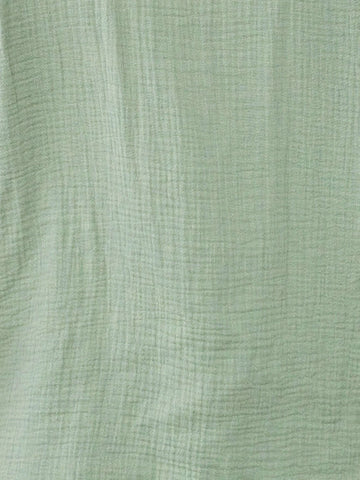 Casual Green Mid-Length Sleeve Open Front Top And Shorts Set, Summer Casual Green Mid-Length Sleeve Open Front Top And Shorts Set, Summer