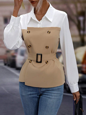Color-block 2 in 1 Shirt Color-block 2 in 1 Shirt