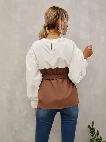 Keyhole Back Belted 2 In 1 Top Keyhole Back Belted 2 In 1 Top