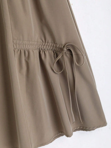 LUNE Women Asymmetrical Gathered A-Line Mid-Length Casual Skirt LUNE Women Asymmetrical Gathered A-Line Mid-Length Casual Skirt