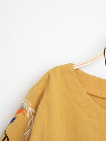 LUNE Women's Summer Floral Printed Round Neck Short Puff Sleeve Casual Casual Shirt LUNE Women's Summer Floral Printed Round Neck Short Puff Sleeve Casual Casual Shirt