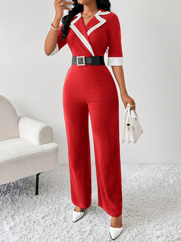 Women's Elegant Business Plunging Neck Black & White Color Block Jumpsuit Women Jumpsuits Fall Women Outfits Going Out Outfits Women Jumpsuit Women's Elegant Business Plunging Neck Black & White Color Block Jumpsuit Women Jumpsuits Fall Women Outfits Going Out Outfits Women Jumpsuit