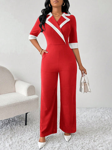Women's Elegant Business Plunging Neck Black & White Color Block Jumpsuit Women Jumpsuits Fall Women Outfits Going Out Outfits Women Jumpsuit Women's Elegant Business Plunging Neck Black & White Color Block Jumpsuit Women Jumpsuits Fall Women Outfits Going Out Outfits Women Jumpsuit