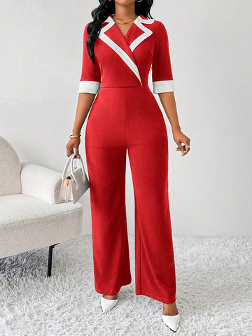 Women's Elegant Business Plunging Neck Black & White Color Block Jumpsuit Women Jumpsuits Fall Women Outfits Going Out Outfits Women Jumpsuit Women's Elegant Business Plunging Neck Black & White Color Block Jumpsuit Women Jumpsuits Fall Women Outfits Going Out Outfits Women Jumpsuit