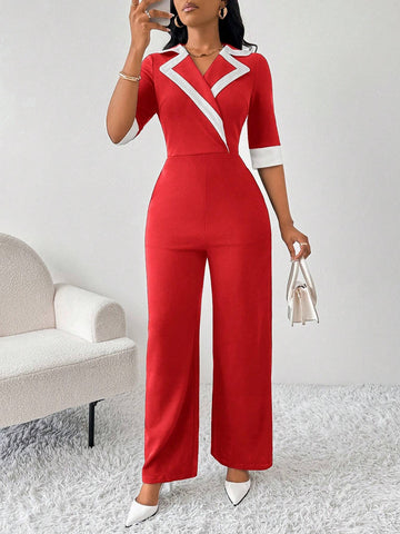 Women's Elegant Business Plunging Neck Black & White Color Block Jumpsuit Women Jumpsuits Fall Women Outfits Going Out Outfits Women Jumpsuit Women's Elegant Business Plunging Neck Black & White Color Block Jumpsuit Women Jumpsuits Fall Women Outfits Going Out Outfits Women Jumpsuit