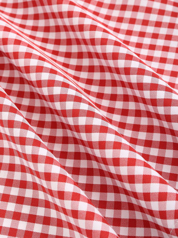 1pc Red & White Checkered Sleeveless Casual Dress, Summer 1pc Red & White Checkered Sleeveless Casual Dress, Summer