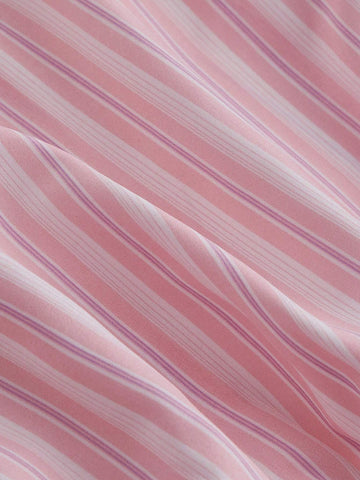 Ladies" Summer Striped Doll Collar Bubble Sleeve Shirt And Skirt Set Ladies" Summer Striped Doll Collar Bubble Sleeve Shirt And Skirt Set