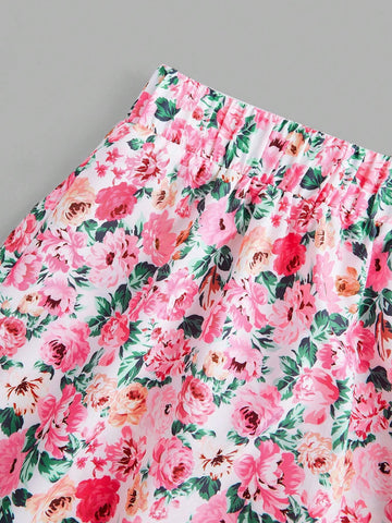 New Fashionable Elegant Beach Print Lace Splicing Front Tie Strap Tank Top And Elastic Waist Half-Length Skirt Set New Fashionable Elegant Beach Print Lace Splicing Front Tie Strap Tank Top And Elastic Waist Half-Length Skirt Set