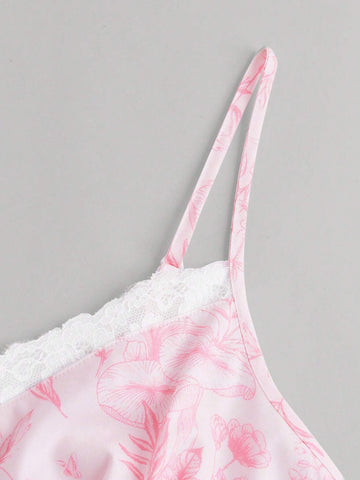 Printed Cami Top And Waist-Shirred Ruffle Hem Skirt Set Printed Cami Top And Waist-Shirred Ruffle Hem Skirt Set