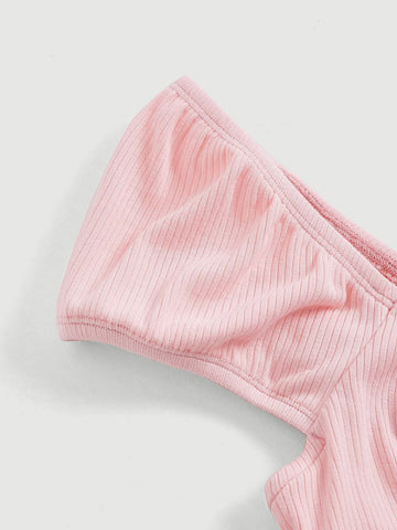 MOD Solid Ruched Bust Crop Tee MOD Solid Ruched Bust Crop Tee