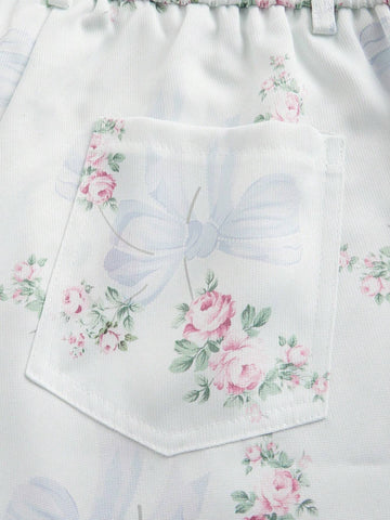 MOD Sweet Floral Print High Waist Vacation Style Match With Wide-Leg Shorts MOD Sweet Floral Print High Waist Vacation Style Match With Wide-Leg Shorts