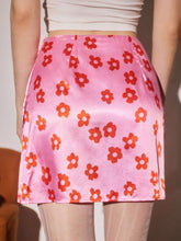 MOD Women Sweet Sunflower Print Glossy A-Line Mini Skirt Summer