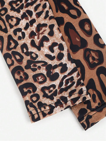 Women's Sexy Leopard Print Turtleneck Long Sleeve Bodysuit Women's Sexy Leopard Print Turtleneck Long Sleeve Bodysuit