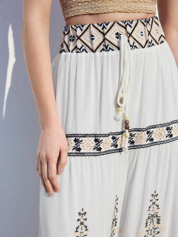 Maija Women Fashionable Bohemian Style Vacation Wind Skirt For Summer Maija Women Fashionable Bohemian Style Vacation Wind Skirt For Summer