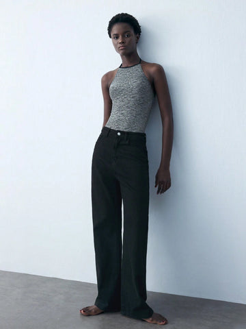 Women's Halter Neck Backless Slim Casual Bodysuit Women's Halter Neck Backless Slim Casual Bodysuit