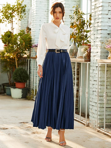 Modely Belted Pleated Maxi Skirt Modely Belted Pleated Maxi Skirt