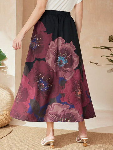 Mulvari Women'S Floral Print Skirt Mulvari Women'S Floral Print Skirt