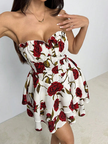 Romantic Holiday Strapless Layered Cake Dress Romantic Holiday Strapless Layered Cake Dress