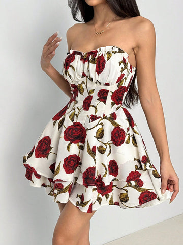 Romantic Holiday Strapless Layered Cake Dress Romantic Holiday Strapless Layered Cake Dress