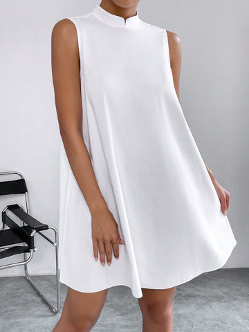 Solid Mock Neck Tank Dress Solid Mock Neck Tank Dress