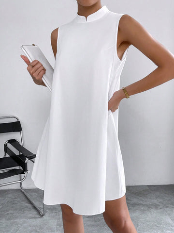 Solid Mock Neck Tank Dress Solid Mock Neck Tank Dress