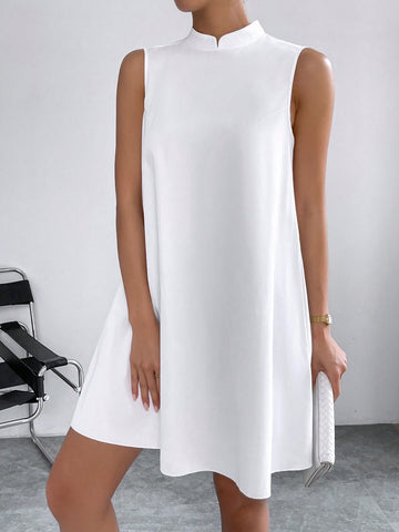 Solid Mock Neck Tank Dress Solid Mock Neck Tank Dress
