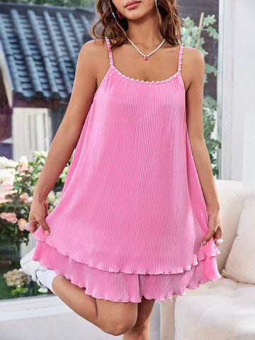 Women'S Pleated A-Line Cami Dress Women'S Pleated A-Line Cami Dress
