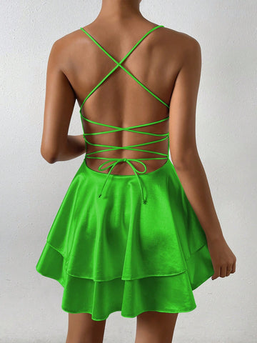 1pc Solid Color Casual Sleeveless Dress, Simple And Fashionable For Everyday Wear 1pc Solid Color Casual Sleeveless Dress, Simple And Fashionable For Everyday Wear