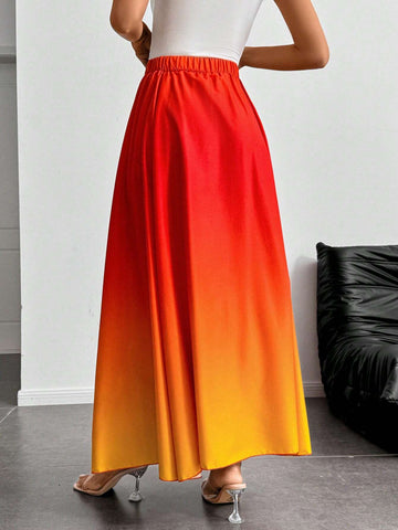 Raffinéa Women Elegant Minimalist Ombre A-Line Casual Vacation Skirt Raffinéa Women Elegant Minimalist Ombre A-Line Casual Vacation Skirt