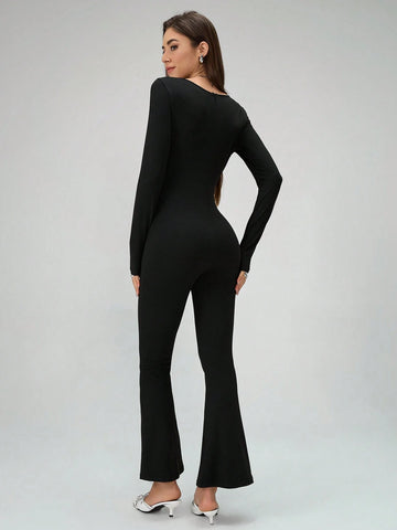 Floral Knitted Elegant Wrap Jumpsuit For Women, Romantic Party Floral Knitted Elegant Wrap Jumpsuit For Women, Romantic Party