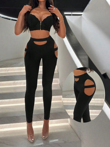 SXY Cutout Lacing Skinny Leggings Birthday Outfit Spring Women Clothes Valentine Day Concert Outfits SXY Cutout Lacing Skinny Leggings Birthday Outfit Spring Women Clothes Valentine Day Concert Outfits
