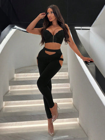 SXY Cutout Lacing Skinny Leggings Birthday Outfit Spring Women Clothes Valentine Day Concert Outfits SXY Cutout Lacing Skinny Leggings Birthday Outfit Spring Women Clothes Valentine Day Concert Outfits