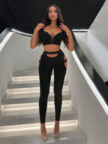 SXY Cutout Lacing Skinny Leggings Birthday Outfit Spring Women Clothes Valentine Day Concert Outfits SXY Cutout Lacing Skinny Leggings Birthday Outfit Spring Women Clothes Valentine Day Concert Outfits