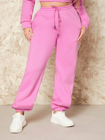 SXY Drawstring Waist Solid Color Sweatpants SXY Drawstring Waist Solid Color Sweatpants