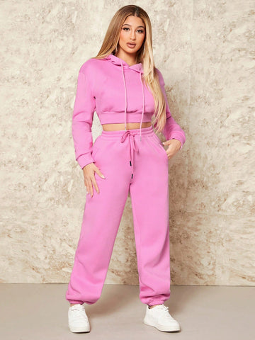 SXY Drawstring Waist Solid Color Sweatpants SXY Drawstring Waist Solid Color Sweatpants