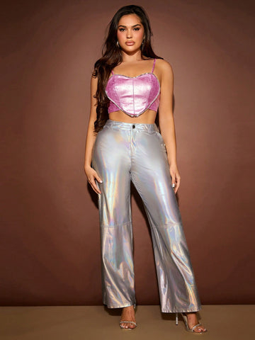 SXY Holographic Wide Leg Pants SXY Holographic Wide Leg Pants