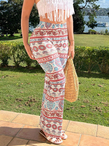 SXY Paisley Resort Wear Beach Vacation Outfits Vacation Outfits Vacation Clothes For Women Summer Clothes For Women Bohemian Style Beach Women's Floral Printed Flared Pants For Summer Vacation SXY Paisley Resort Wear Beach Vacation Outfits Vacation Outfits Vacation Clothes For Women Summer Clothes For Women Bohemian Style Beach Women's Floral Printed Flared Pants For Summer Vacation