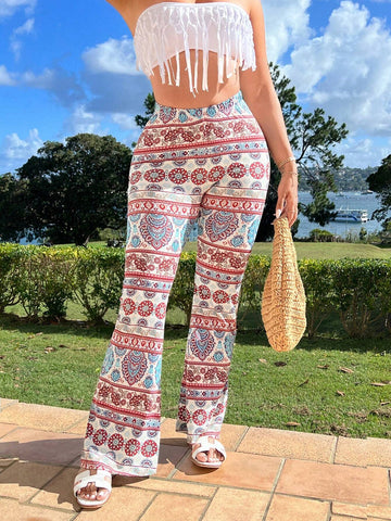 SXY Paisley Resort Wear Beach Vacation Outfits Vacation Outfits Vacation Clothes For Women Summer Clothes For Women Bohemian Style Beach Women's Floral Printed Flared Pants For Summer Vacation SXY Paisley Resort Wear Beach Vacation Outfits Vacation Outfits Vacation Clothes For Women Summer Clothes For Women Bohemian Style Beach Women's Floral Printed Flared Pants For Summer Vacation