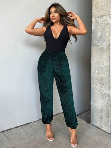 SXY Solid Elastic Waist Sweatpants SXY Solid Elastic Waist Sweatpants